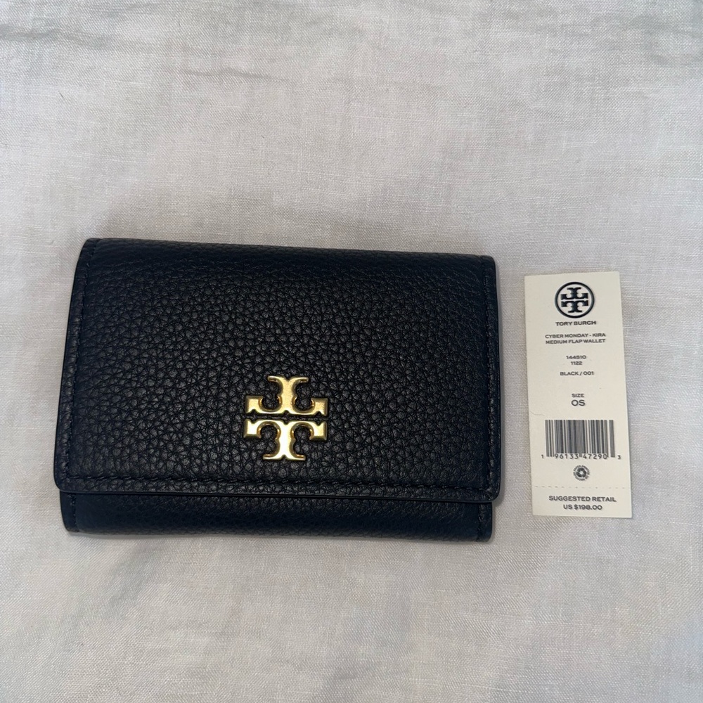 Tory Burch Black Medium Flap Wallet